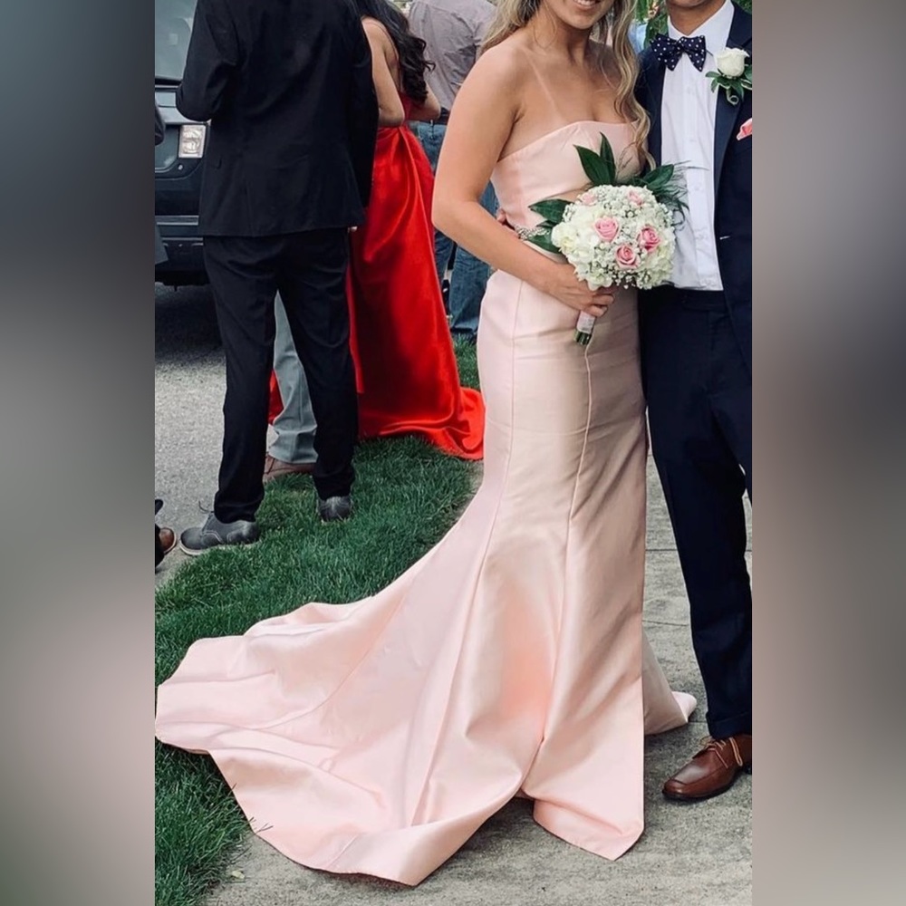 Long Pink Prom Dress with Leg Slit